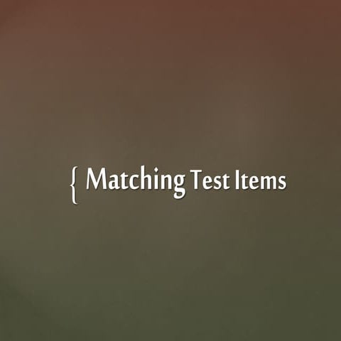 Matching test items | PPTX