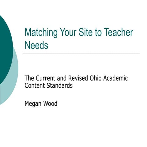 Matching your site to teacher needs