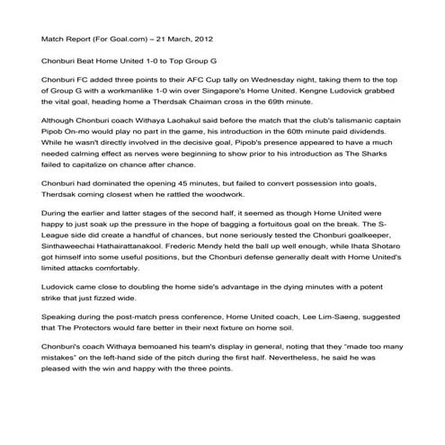 Match report 4 goal.com