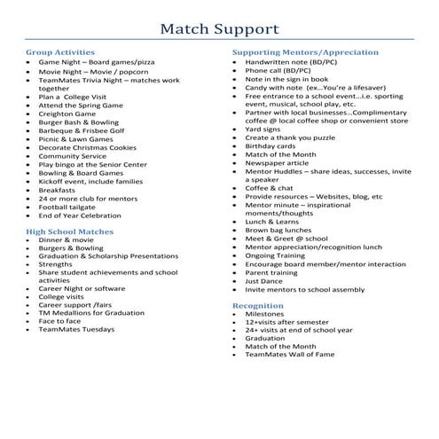 Creating Fearless Matches Handout