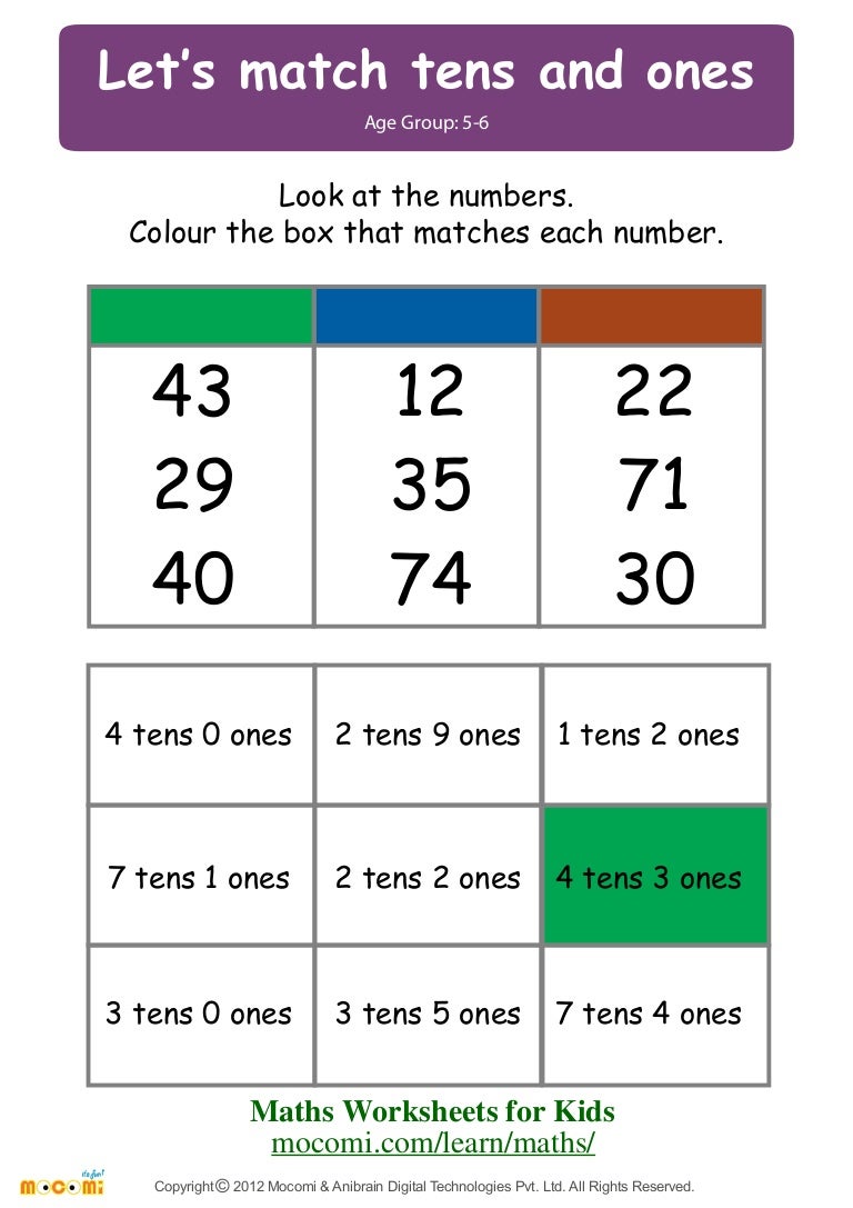 Let's maths tens and ones Maths for Kids – Mocomi.com