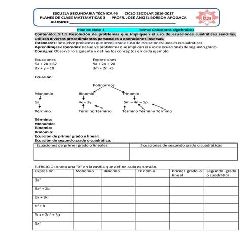 Mate 3 consignas bloque 1 2016