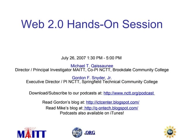 Matec Web2 Session Thurs