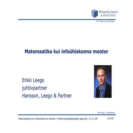 Matemaatika kui infoühiskonna mootor