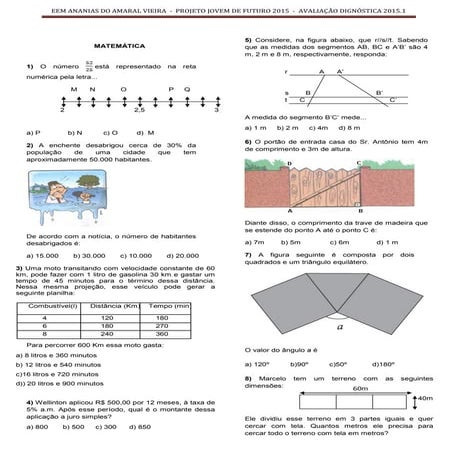 SIMULADO Matematica 1 ano | PDF