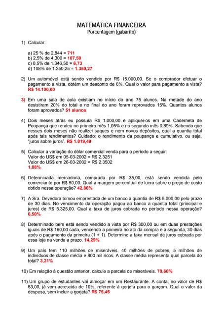 Matematica exercicios porcentagem g...