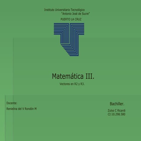Matematica vectores en r2 y r3 | PPT