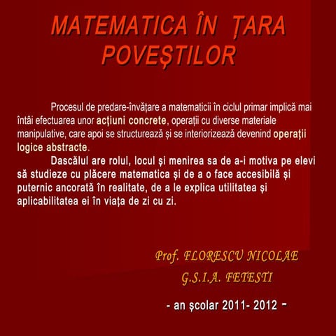Matematica in tara_povestilor