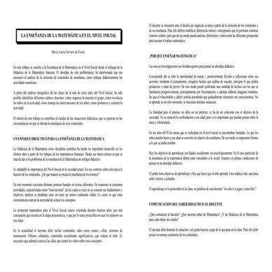 Matematica nivel inicial