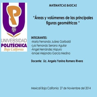 Areas y volumenes de las principale...