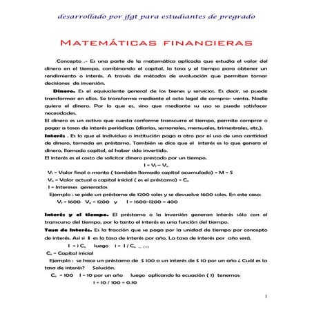 Matematicas Financieras | PDF