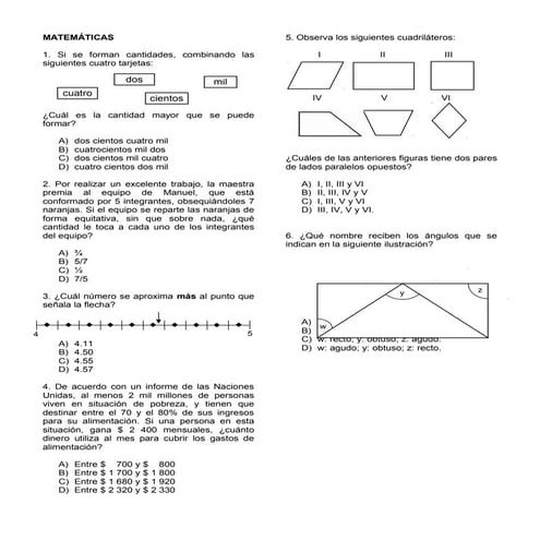 Matematicas olimpiada de conocimiento infantil 2014
