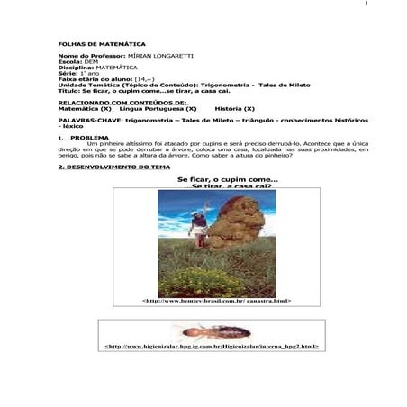 Matematica trigonometria    tales de mileto