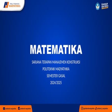 MATEMATIKA TEKNIK TURUNAN & PERSAMAAN DIFERENSIAL .pptx