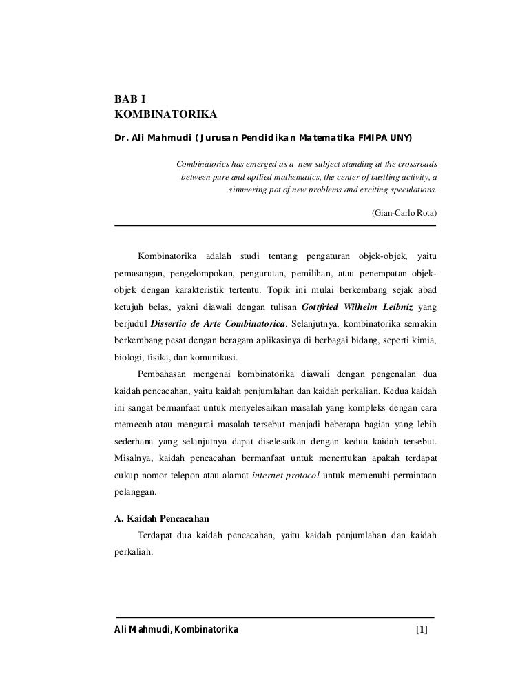 Matematika Diskret Kombinatorika