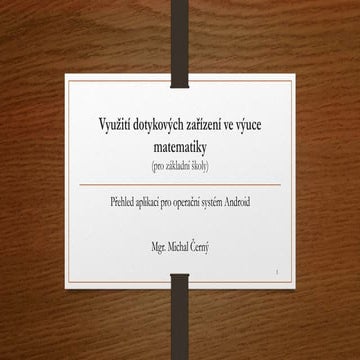 Dotykova zarizeni ve vyuce matematiky na ZS