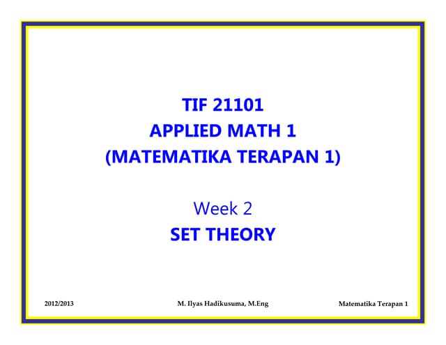 Matematika terapan week 2. set 
