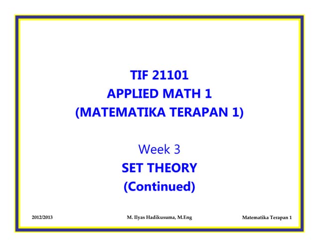 Matematika terapan week 3. set 