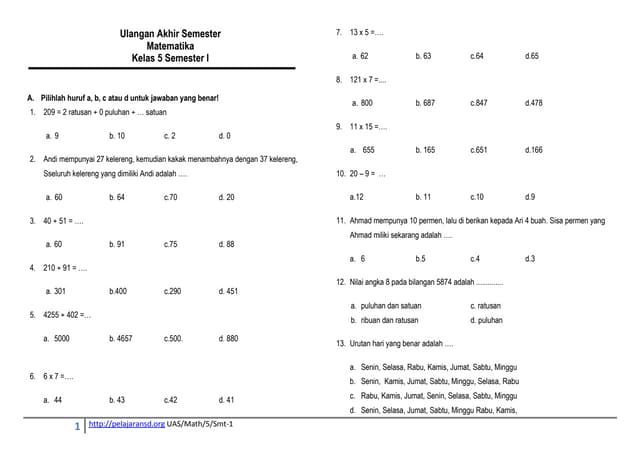 Soal Matematika Bangun Datar SD Kelas 5 Soal Matematika Bangun Datar SD Kelas 5