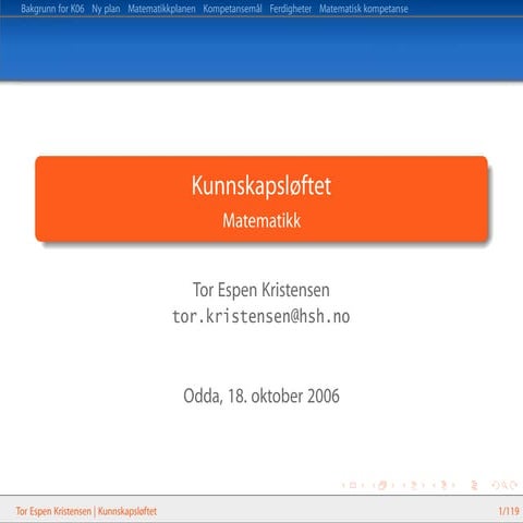 Matematikk og Kunnskapsløftet