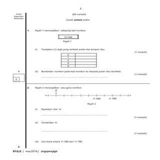 Matematik thn 4 ujian 1 (mac) 2016 k2