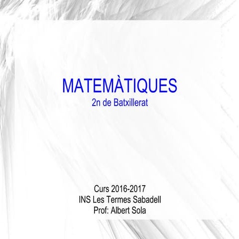 Matemàtiques 2n de batxillerat Científic