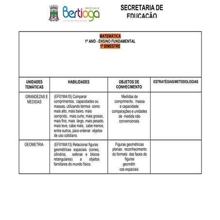 Plano de aula de matemática sobre subtração - 1º ano ensino fundamental