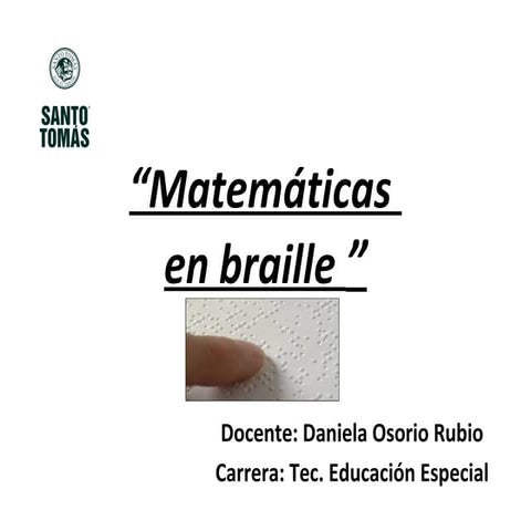 Matemáticas en braille | PPT