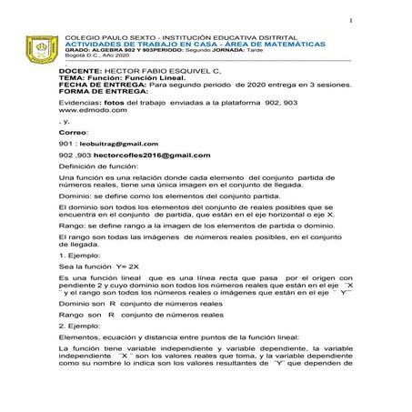 Guías del Area de Matemáticas - Grados Novenos