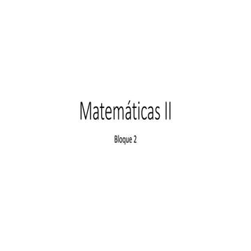 Matemáticas II - bloque 2