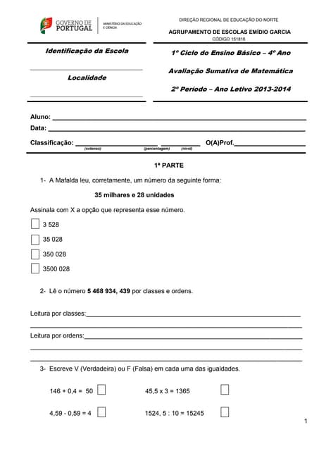 Matemática trimestral 2º periodo 4º...