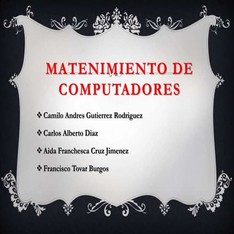 Matenimiento de computadores  pw