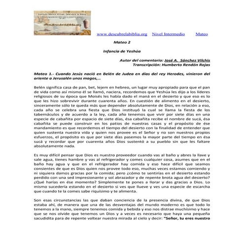 Mateo 2 infancia de yeshúa