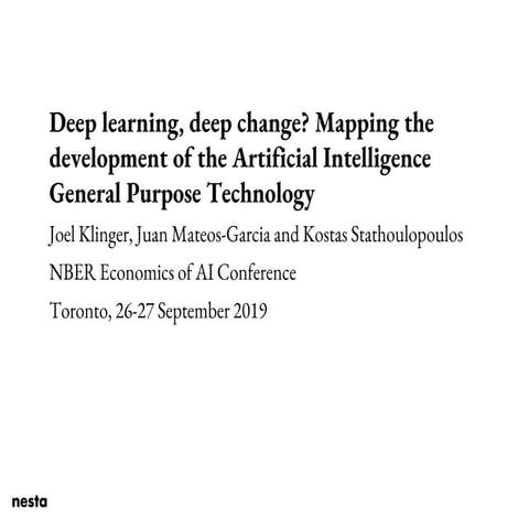 Deep Learning Deep Change NBER conference