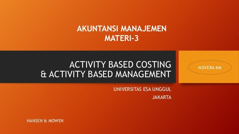 Contoh Soal Activity Based Management