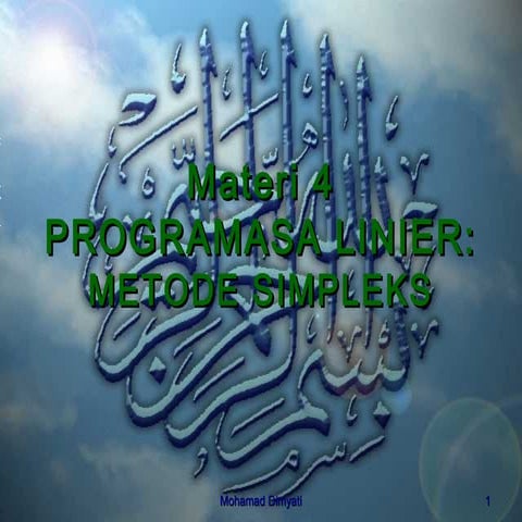Materi 4 programasi linier dan solusi metode simpleks