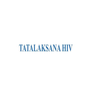 Materi Tatalaksana Tb Hiv Di Fktp I Pptx