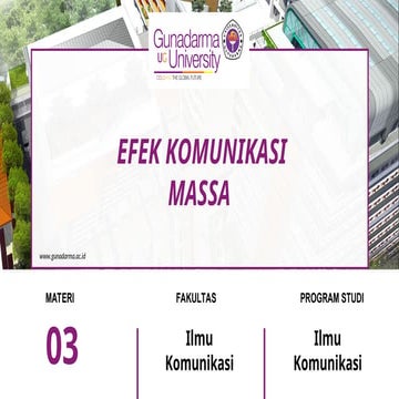Pertemuan 3 - Efek Komunikasi Massa dan Media Massa