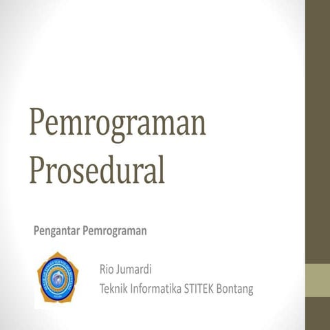 Materi 1   pemrograman prosedural