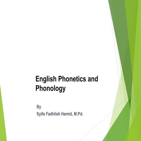 English Phonetics and Phonology