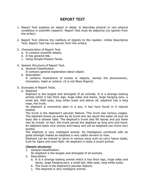Power Point Materi REPORT TEXT Kelas IX | PPT