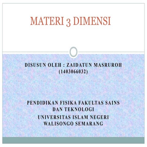 Media Pembelajaran "Tiga dimensi" ppt.