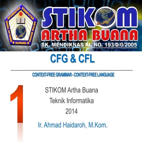 Context Free Grammar 1 - Materi 6 - TBO