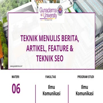 Materi 6 - TEKNIK MENULIS BERITA, ARTIKEL & FEATURE