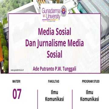 Materi 7- Digital Journalism: Media Sosial dan Jurnalisme Media Sosial