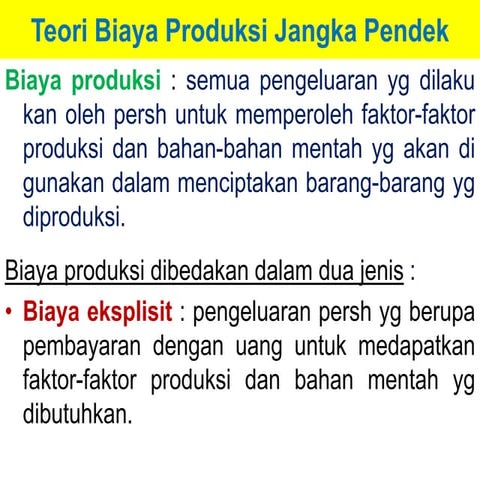 Materi 9 (teori biaya produksi)