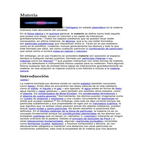 invetigacion sobre el tema materia de quimica