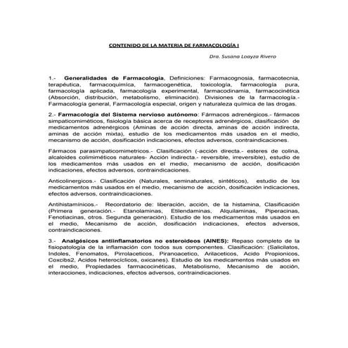 Materia farmacologia