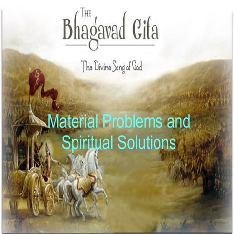 Material Problems And Spiritual Solutions