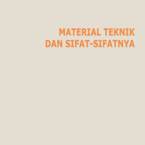 Pengantar Material Teknik Pertemuan 1 Ppt